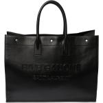 Shopping bags nere in pelle di vitello per Donna Saint Laurent Paris 