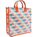 Shopper arancioni in PVC all over per Donna Gucci Kids 