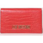 Portafogli scontati rossi di pelle con cerniera Moschino Love Moschino 