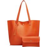 Shopping bags eleganti arancioni con borchie riutilizzabili per Donna Generic 