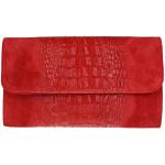 Pochette rosse in pelle di coccodrillo con tracolla per Donna Girly handbags 