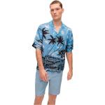 Camicie hawaiane scontate blu XS mezza manica per Uomo Boss 