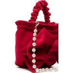 Borse scontate rosse in velluto con perline per Donna Monnalisa 