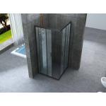 Porta doccia scorrevole nere di vetro 