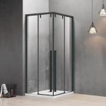 Porta doccia scorrevole nere in alluminio 