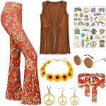 Costumi Cosplay hippie S taglie comode con frange a tema margherita senza manica per Donna 