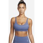 Reggiseni sportivi scontati blu XL traspiranti con sostegno leggero per Donna Nike Essentials 