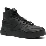 Sneakers alte larghezza E scontate nere numero 46 di gomma con stringhe per Donna Diesel 