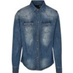 Camicie blu 4 XL taglie comode manica lunga di jeans per Uomo Brandit 