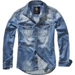 Camicie scontate blu XXL taglie comode di jeans per Uomo Brandit 