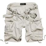 Shorts scontati bianchi XXL taglie comode di cotone per Uomo Brandit 
