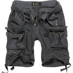 Shorts scontati neri 3 XL taglie comode di cotone per Uomo Brandit 