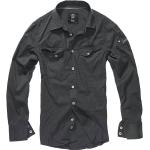 Camicie scontate nere 3 XL taglie comode di cotone con manica lunga per Uomo Brandit 