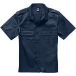 Camicie scontate blu XXL taglie comode in poliestere mezza manica per Uomo Brandit 