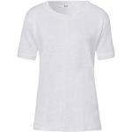 BRAX Cathy Linen T-Shirt, Bianco (White 99), 44 (Taglia Unica: 38) Donna