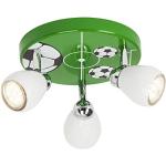 BRILLIANT lampada Soccer LED Spotrondell 3flg bianco/verde-nero-bianco | 3x LED-PAR51, GU10, 3W lampade a riflettore LED incluse, (250lm, 3000K) | Scala da A ++ a E | Testa orientabile