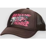 Cappelli trucker classici marroni in poliestere per Donna Broken Promises 