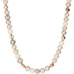 Bronzallure girocollo collana donna con perle bianche e rosa in Golden Rosé WSBZ01697RPRL