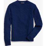 Maglie blu XL di lana all over a girocollo lavaggio a mano a trecce per Uomo Brooks Brothers 