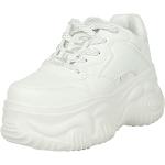 Sneakers larghezza E casual bianche numero 37 in similpelle con stringhe con tacco da 7cm a 9 cm per Donna Buffalo 