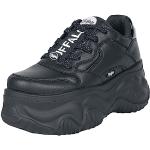 Sneakers larghezza E scontate casual nere numero 39 in similpelle con stringhe con tacco da 7cm a 9 cm per Donna Buffalo 
