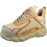 Sneakers basse larghezza E casual arancioni numero 36 di tessuto sintetico per Donna Buffalo 