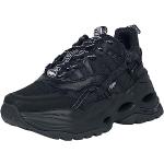 Sneakers larghezza E scontate casual nere numero 39 in similpelle con stringhe con tacco da 5 cm a 7 cm per Donna Buffalo 