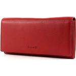Portafogli classici rossi di pelle con cerniera per Donna Bugatti Vertice 