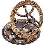 Bussola Marittimo Compasso Orologio Solare Navigazione Stile Antico Replica 13cm