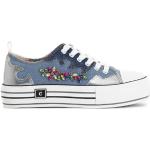 Cafe Noir Sneakers Mid in Tessuto con Patch Strass - C1DM9128 - Jeans, 38