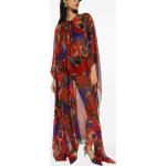 Abiti asimmetrici rossi XL di chiffon a fiori a girocollo per Donna Dolce&Gabbana Dolce 