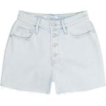 Shorts scontati blu di cotone a vita alta per Donna Calvin Klein Jeans 