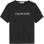 Top scontati neri 6 anni di cotone sostenibili mezza manica per bambina Calvin Klein Jeans di Dressinn.com 