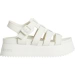Sandali bianchi numero 36 di gomma con plateau per Donna Calvin Klein Jeans 