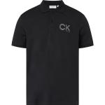 Polo scontate nere S di cotone mezza manica con manica lunga per Uomo Calvin Klein 