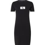 Camicie scontate nere XS di cotone mezza manica da notte per Donna Calvin Klein Underwear 