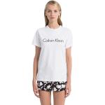 T-shirt pigiama bianche L di cotone a girocollo mezza manica per Donna Calvin Klein Underwear 