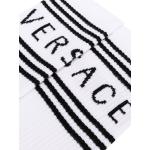 Sciarpe bianche in misto cotone a righe stampate Versace 