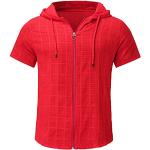 Bluse casual rosse XL taglie comode di cotone oeko-tex Bio sostenibili traspiranti con scollo tondo mezza manica per Donna Generic 