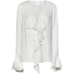Camicie bianche di seta con scollo a V manica lunga con manica lunga Givenchy 