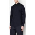 Camicie stretch blu S di cotone manica lunga per Uomo Giorgio Armani Exchange 