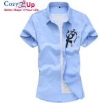 Magliette & T-shirt casual blu 3 XL taglie comode a fiori mezza manica con manica corta per Uomo 
