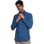 Camicie Oxford casual azzurre di cotone tinta unita per Uomo Càrrel 