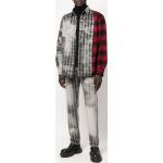 Camicie scontate classiche grigie patchwork manica lunga con manica lunga Roberto Cavalli 