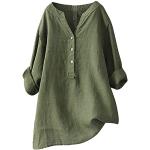 Magliette & T-shirt eleganti verdi XL di cotone tinta unita con paillettes con scollo tondo con scollo rotondo per Donna Generic 