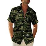 Magliette & T-shirt militari XXL taglie comode di cotone mimetiche con glitter mezza manica con scollo a V per Donna 