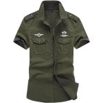 Camicie militari kaki 6 XL taglie comode in poliestere lavaggio a mano per Uomo 