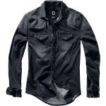 Camicie nere 5 XL taglie comode in denim manica lunga con manica lunga per Uomo Brandit 