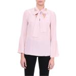 Camicie rosa L di seta con scollo a V manica lunga con manica lunga per Donna Michael Kors MICHAEL 
