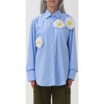 Camicie azzurre S di cotone a fiori per Donna Msgm 
